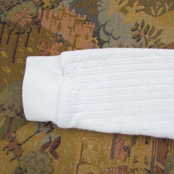 WHITE BABY LONG SLEEVE ONESIE, VINTAGE COTTON w SNAPS, 12 M, BABY STEPS, EUC - Picture 8 of 8